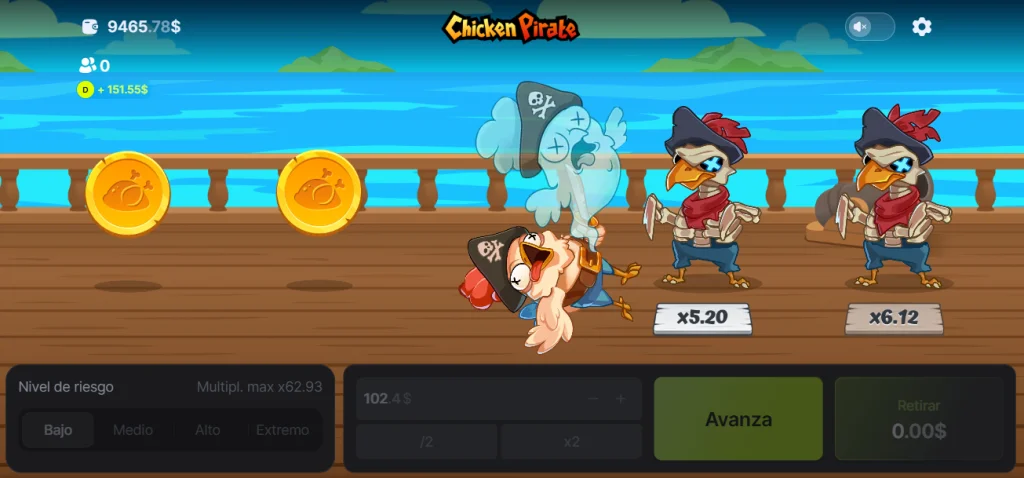 Juego Chicken Pirate